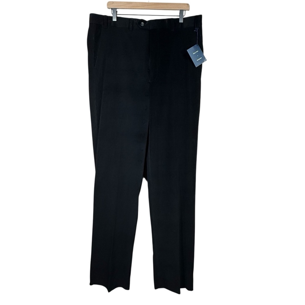 New with Tags Enro Black Classic Flat Front Straight Leg Corduroy Pants Size 40